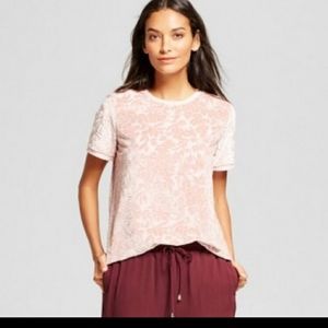 A new day pink velour burn out top, M